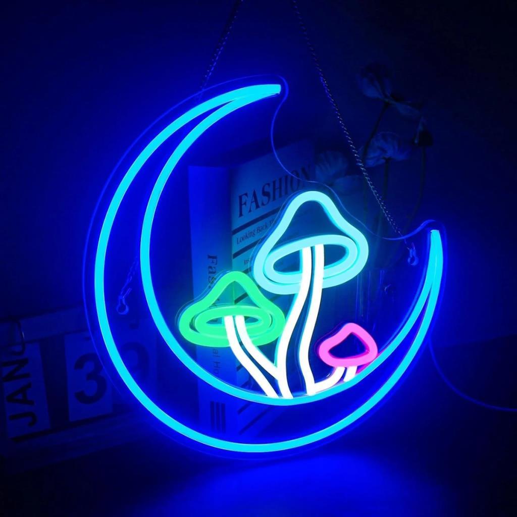 Luna e funghi NEON LED Sign Lighting Decorative