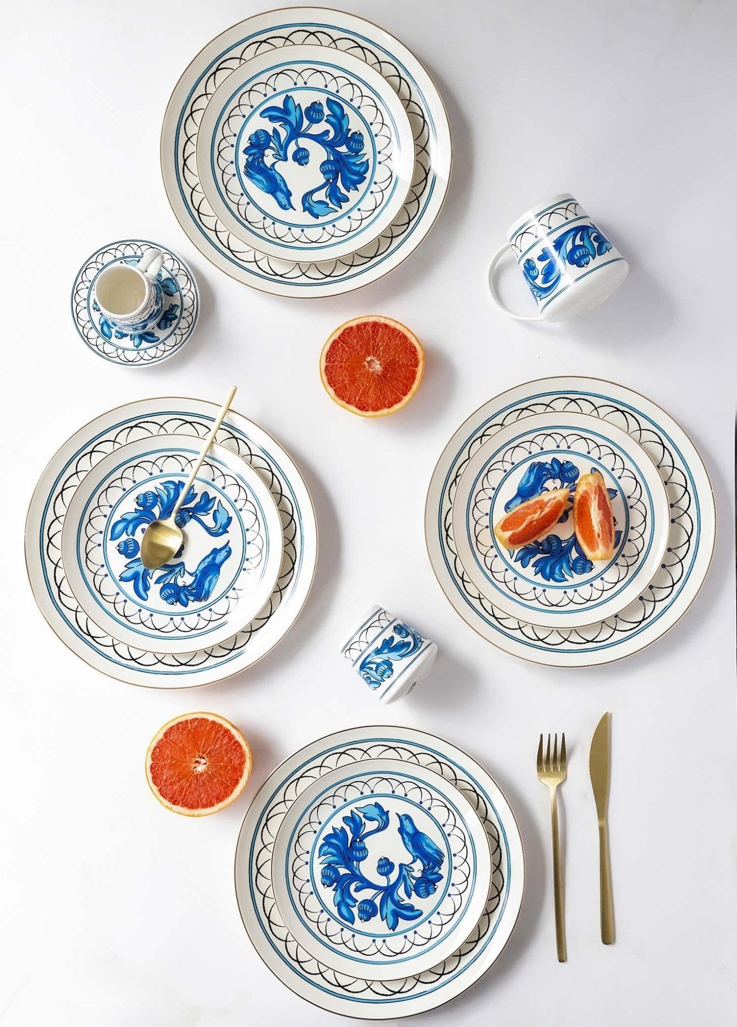Azul Cake Plate for 6 People - Exporgin | Türkiye Comes to You