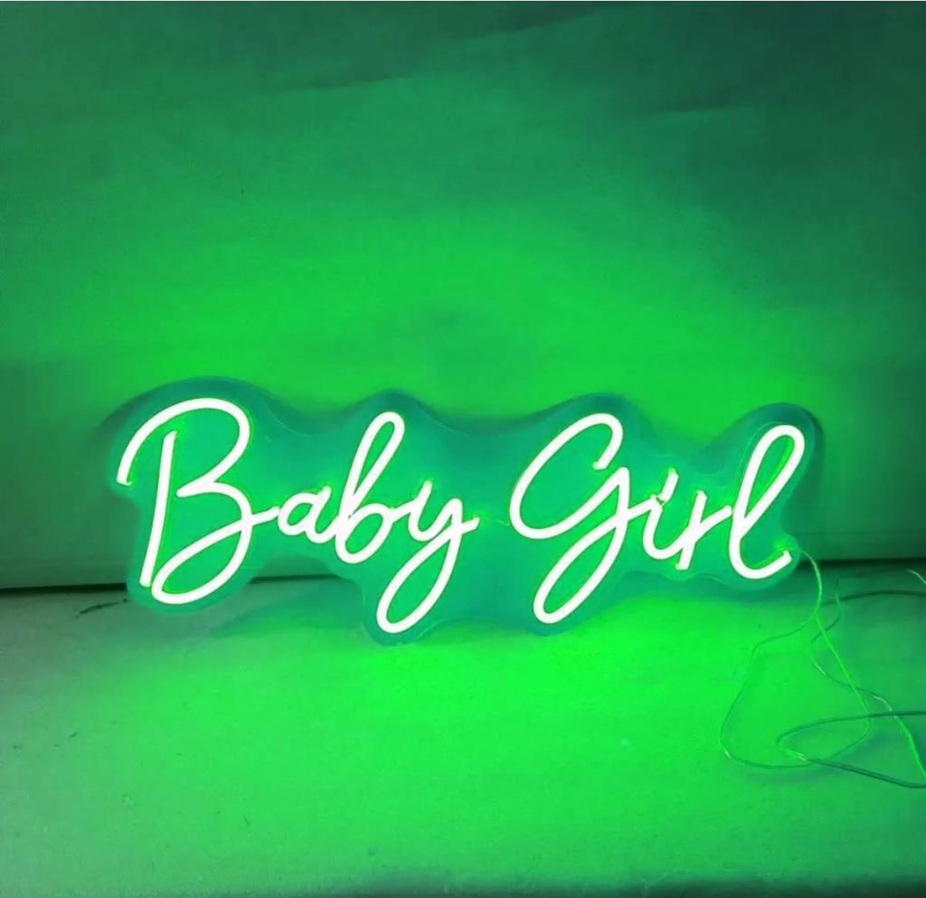 Segno neon scritto da bambina illuminazione decorativa