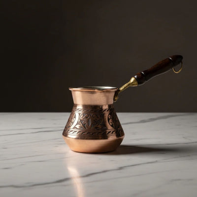 Bakırzen Engraved Copper Turkish Coffee Pot