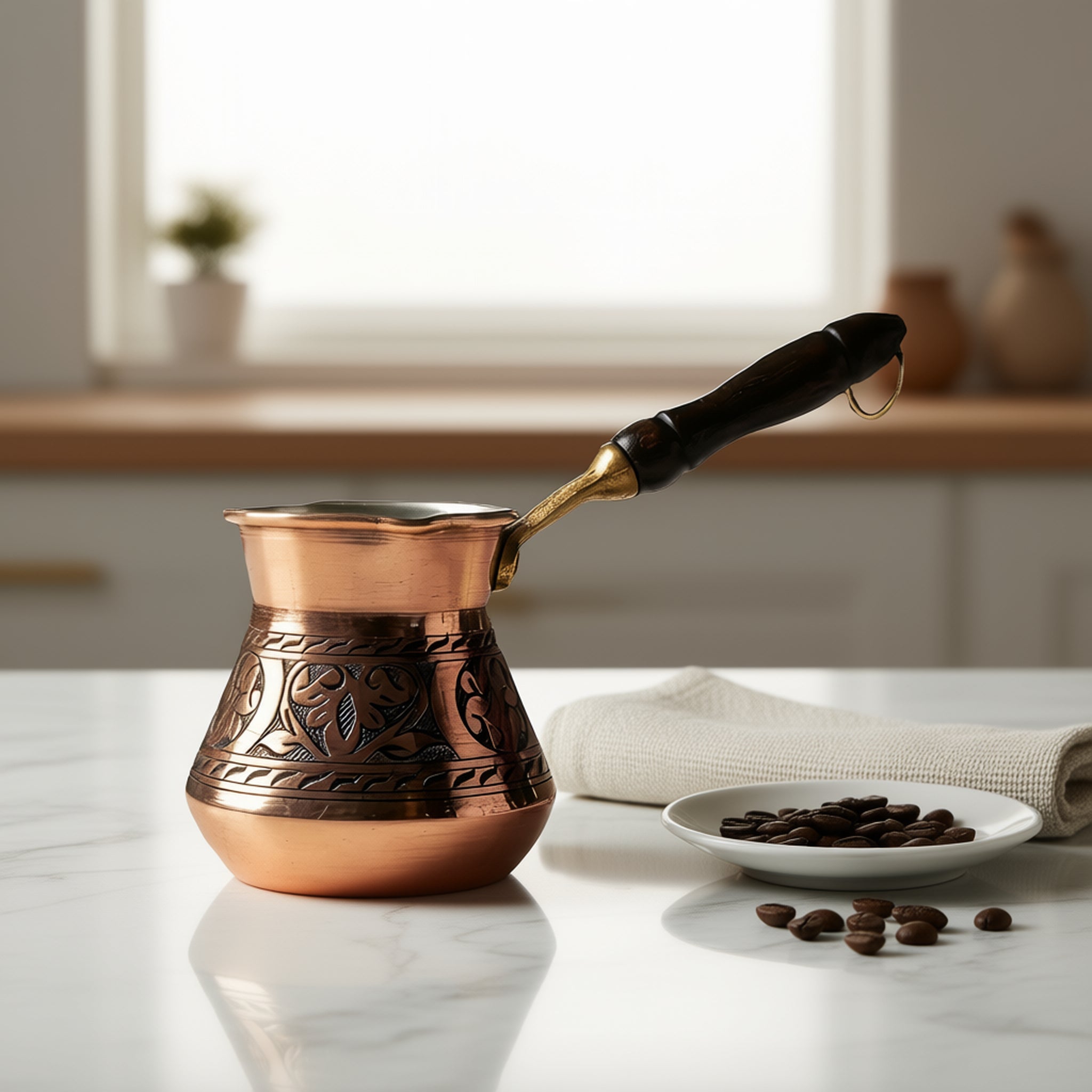 Bakırzen Engraved Copper Turkish Coffee Pot - Exporgin | Türkiye Comes to You