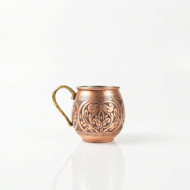 Bakırzen Hand - Carved Copper Cup 350ml (11.83 fl oz) - Exporgin | Türkiye Comes to You