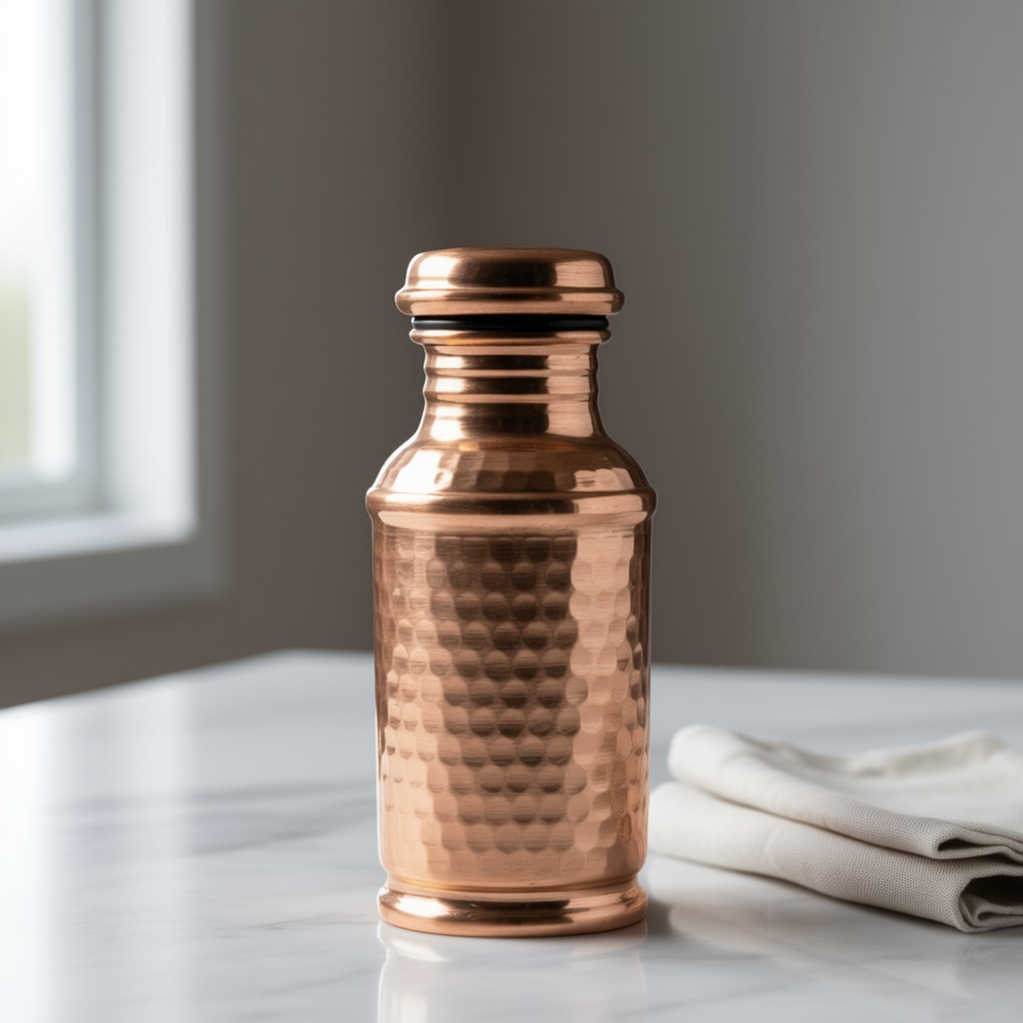 Bakırzen Tinned Copper Water Bottle 450ml (15.22 fl oz) - Exporgin | Türkiye Comes to You