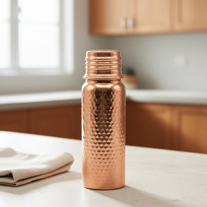 Bakırzen Tinned Pure Copper Water Bottle 750ml (25.36 fl oz) - Exporgin | Türkiye Comes to You