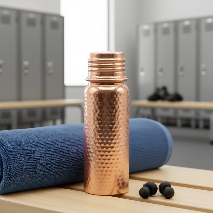 Bakırzen Tinned Pure Copper Water Bottle 750ml (25.36 fl oz) - Exporgin | Türkiye Comes to You