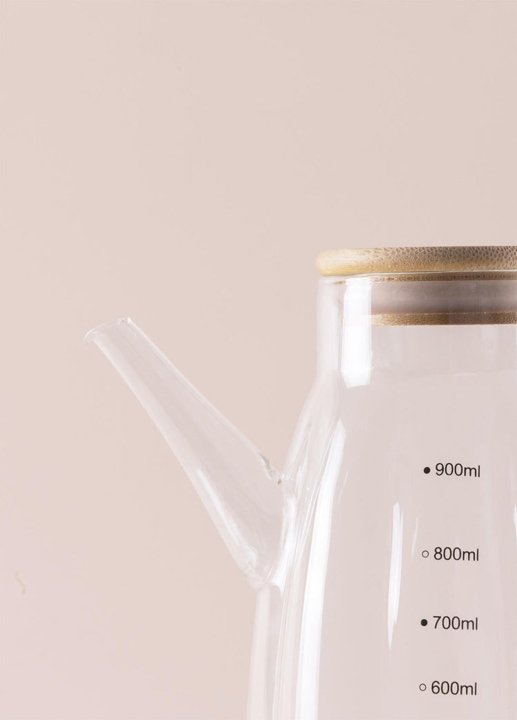 Bamboo Glass Olive Oil Bottle 900 cc SSE0040 - Exporgin | Türkiye Comes to You