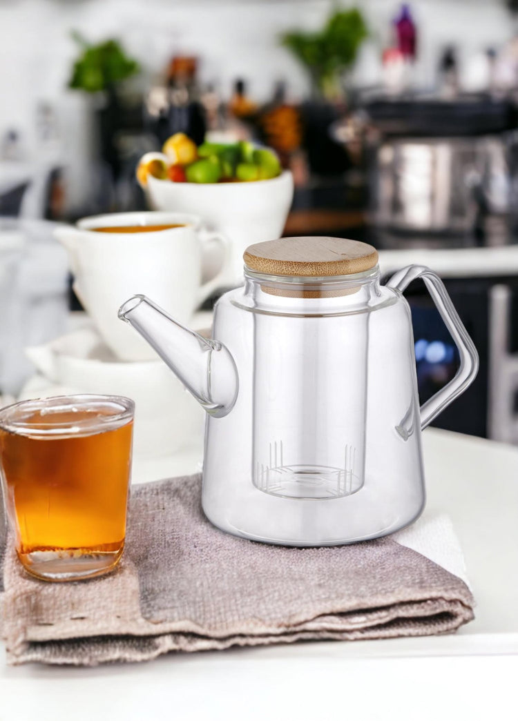 Bamboo Lid Strainer Teapot 800 ml - Exporgin - Global Shopping Site