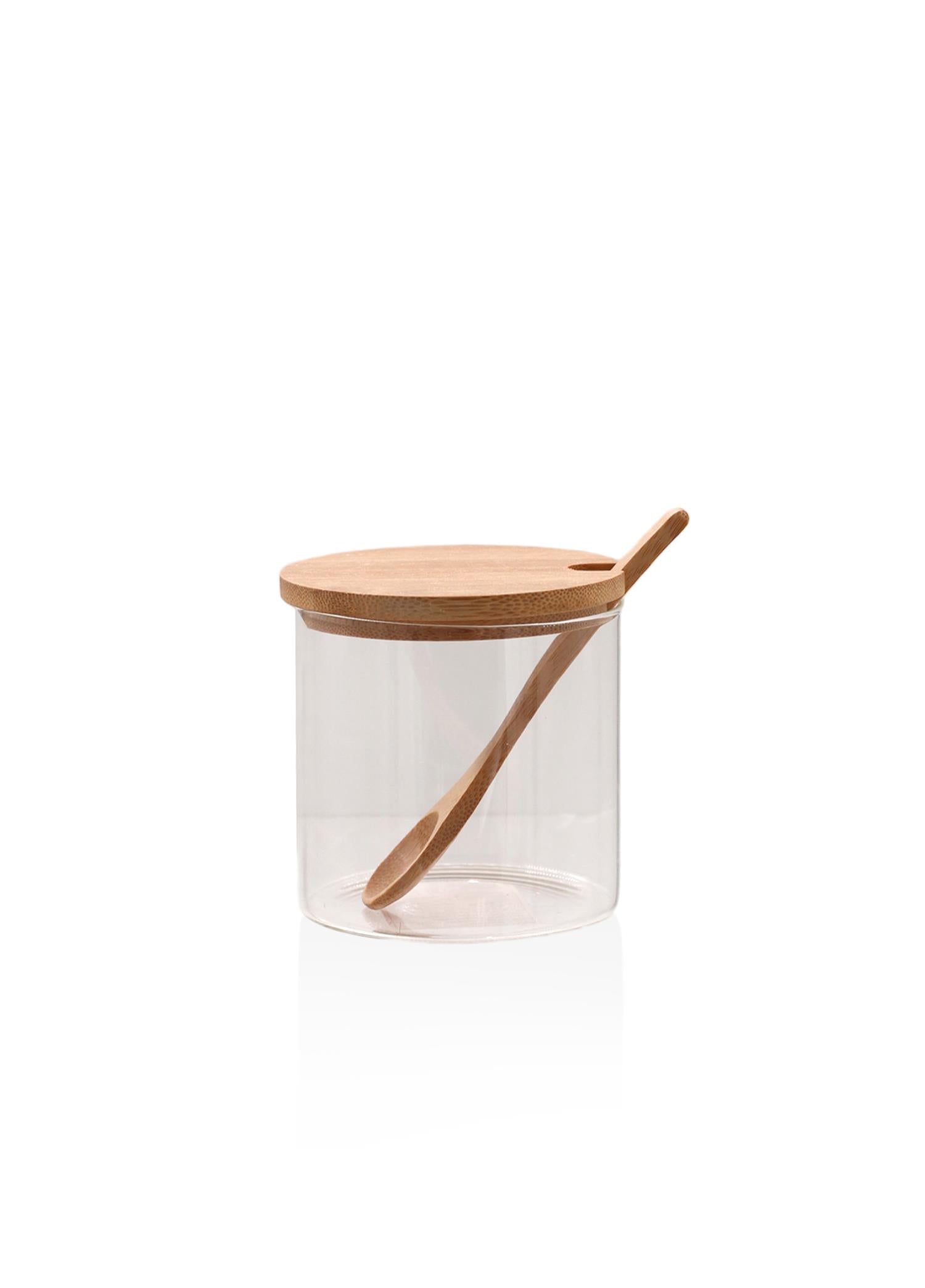 Borosilicate Glass Jar with Bamboo Lid 350 ml