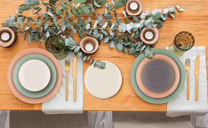 Basic 24 Piece Dinner Set Salmon Pink 6 Person - Exporgin - Global Shopping Site