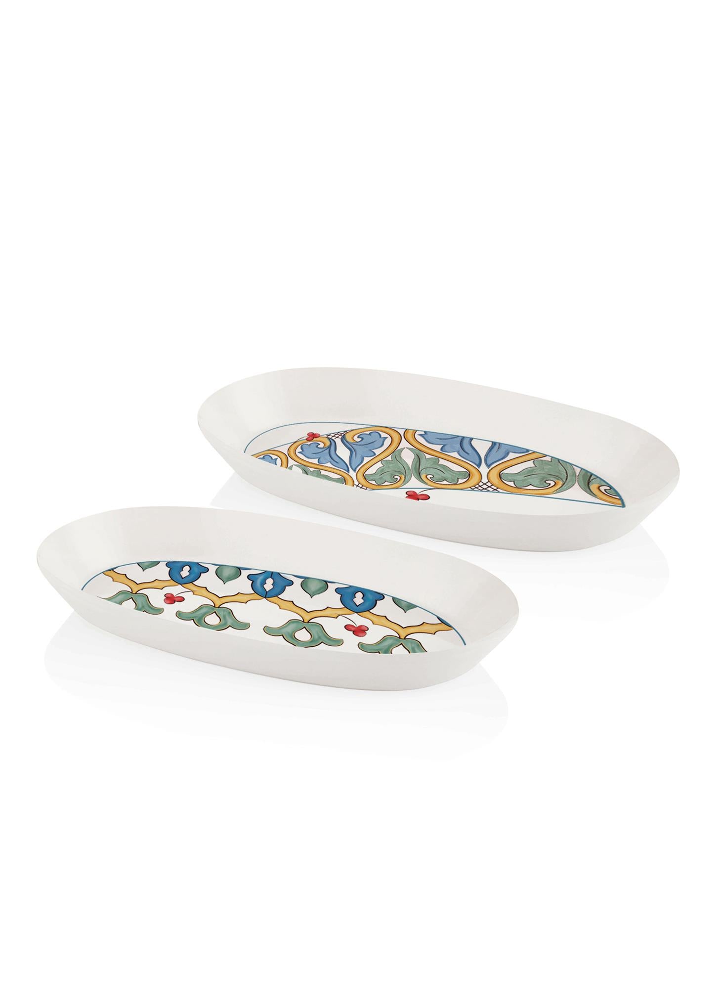 Limoncello Oval Serving Set of 2 Gray 29 cm