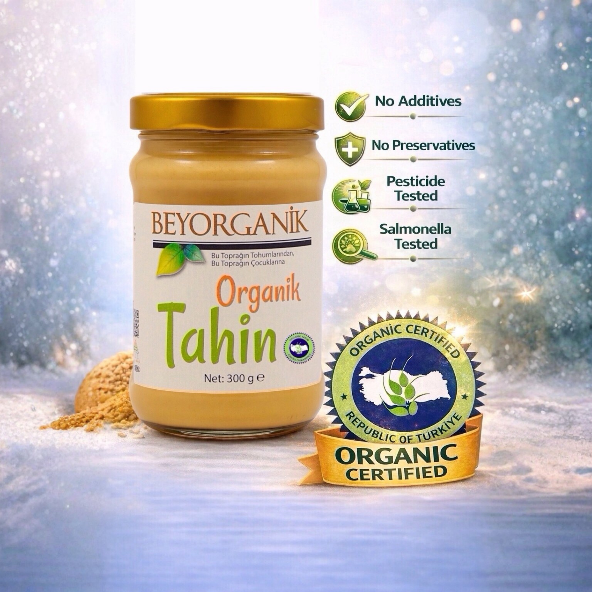 Beyorganik Organic Tahini 300g (10.58 oz) - Exporgin | Türkiye Comes to You