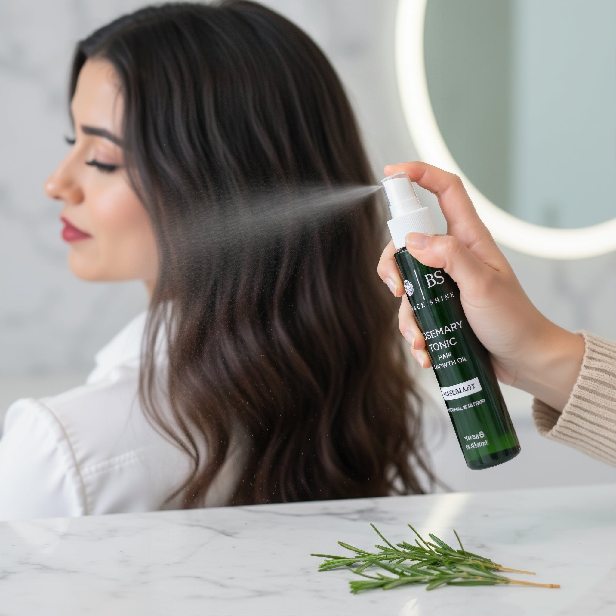 Black Shine Rosemary Water Hair Growth Spray for Women and Men - Natural Rosemary Hydrosol Tonic for Thinning Hair, Scalp Treatment and Hair Care - 100 ml (3.38 fl.oz) - Exporgin | Türkiye Comes to You