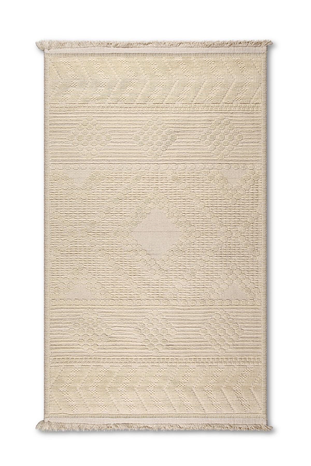 Bohemian Natural Cotton Bath Mat 80x150 cm - Ecru