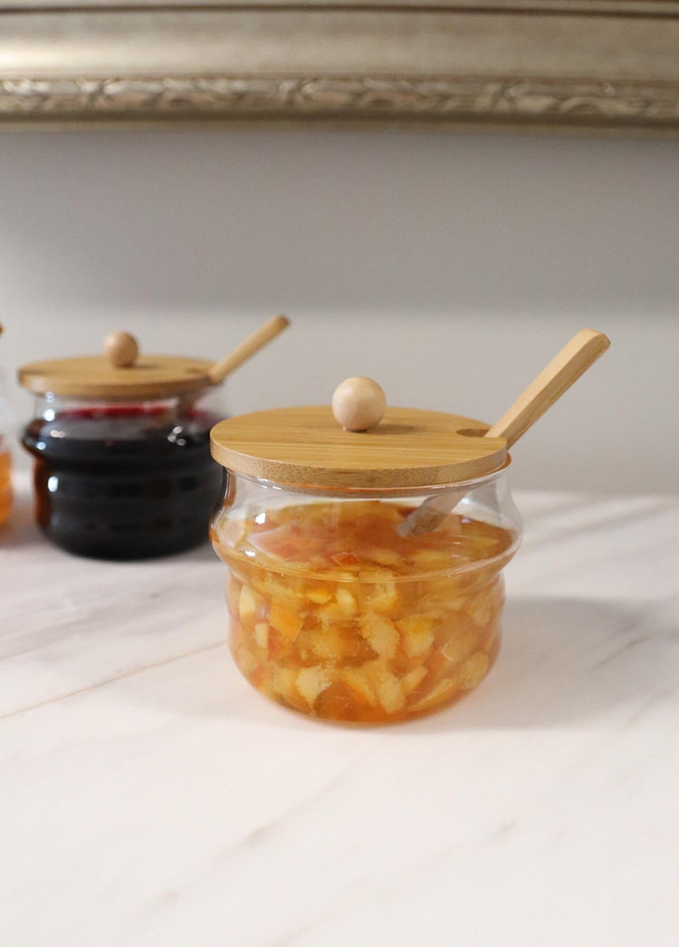 Borosilicate Glass Jar with Bamboo Lid 250 ml - Exporgin - Global Shopping Site