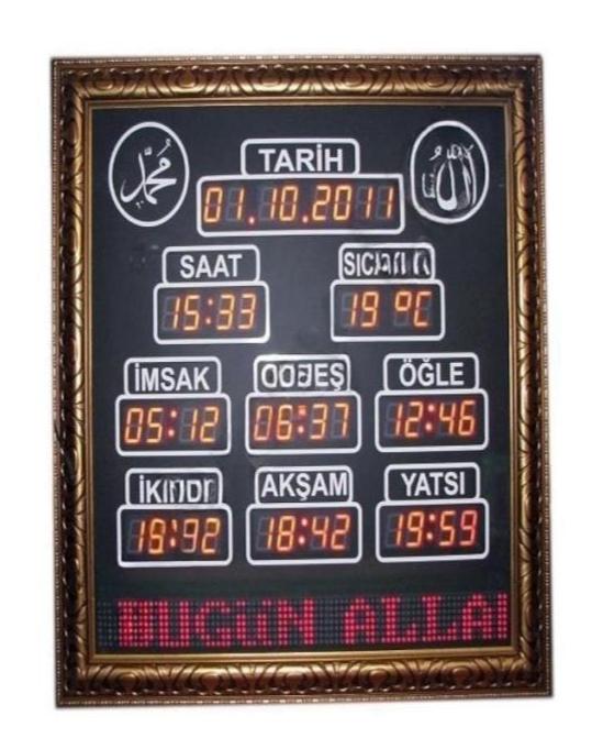 Large Size Vakitmatik - Verse, Hadith Message (Case Dimensions 70x80 cm)