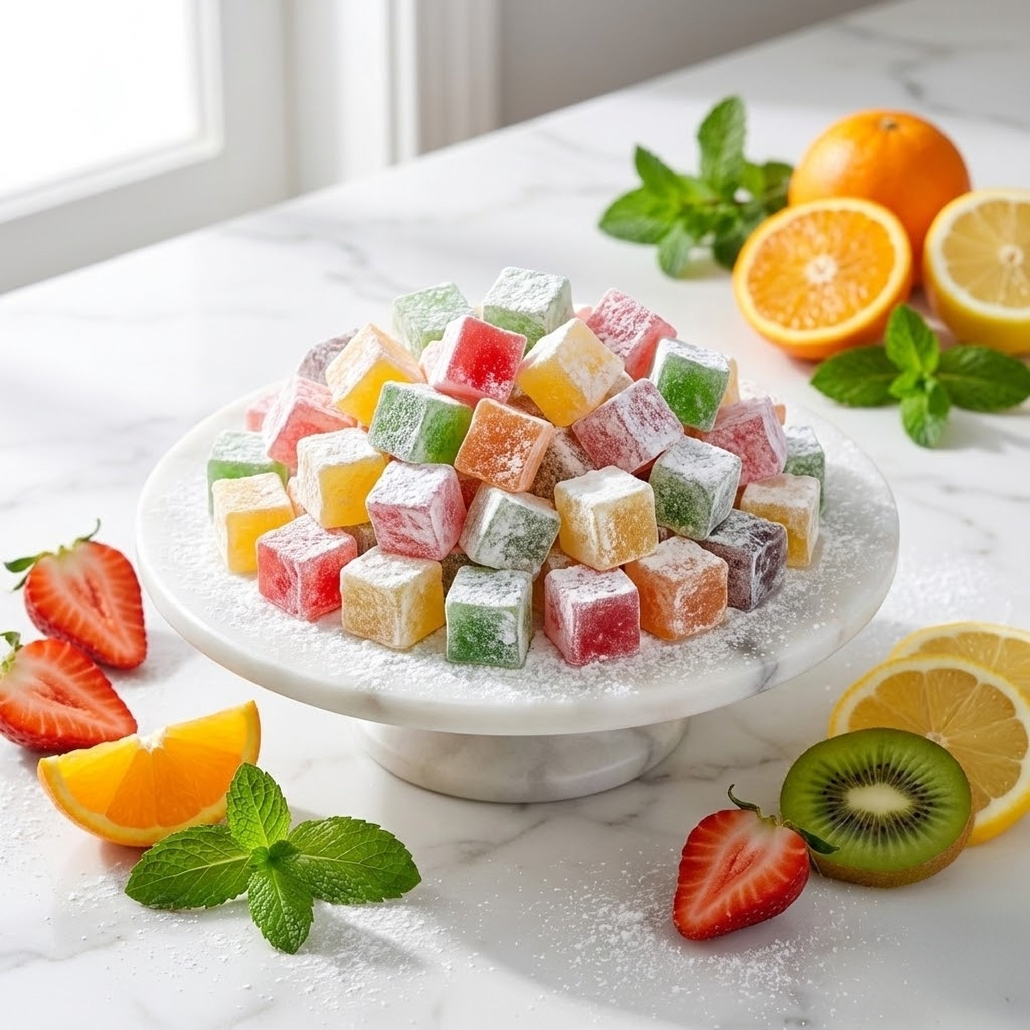 Çelebioğulları Turkish Delight with Assorted Fruit Flavors - Exporgin | Türkiye Comes to You