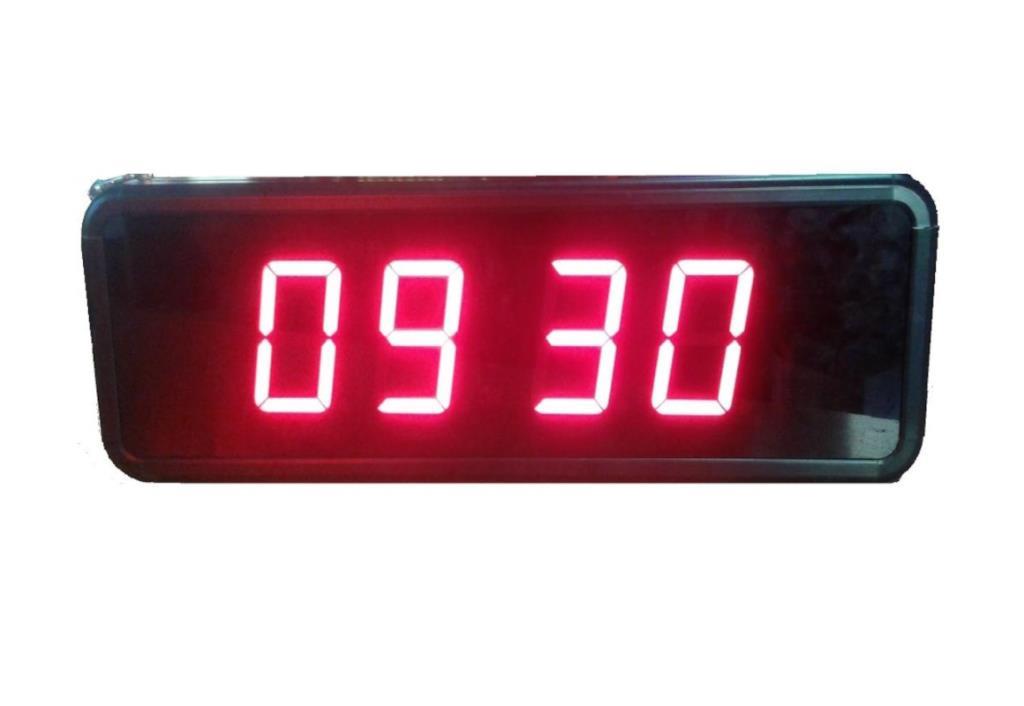 Double Sided Digital LED Wall and Table Clock - Red (Case Dimensions: 16x40 cm)