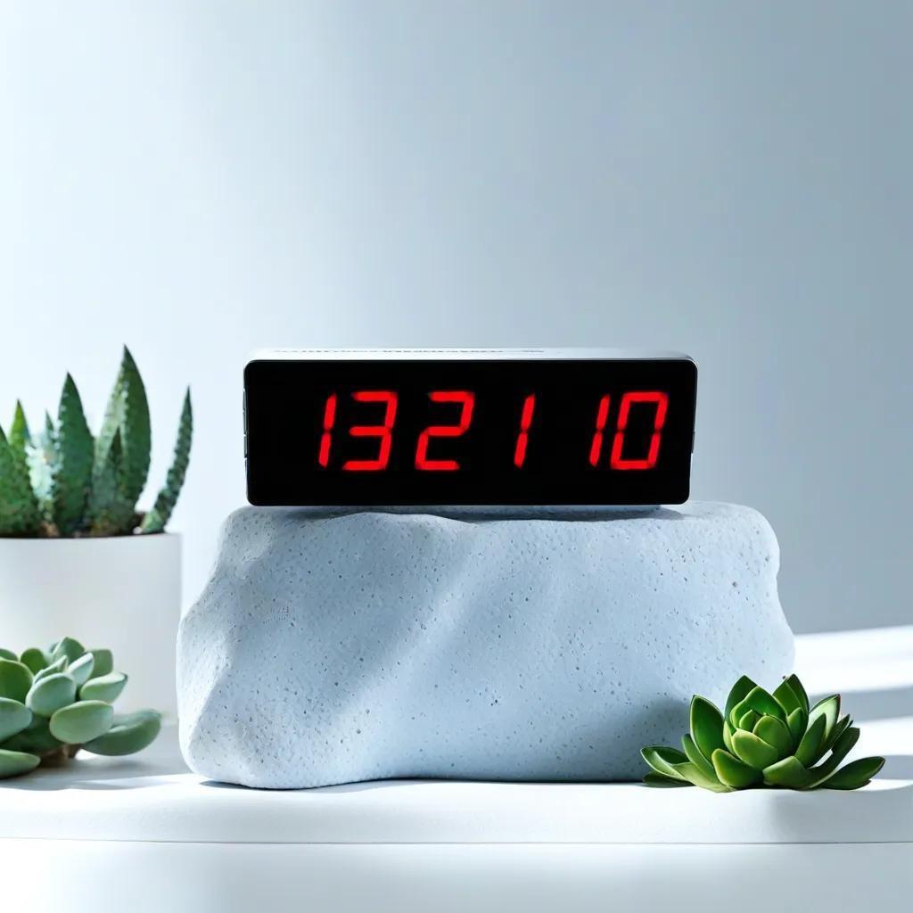 Double Sided Seconds Digital LED Wall and Table Clock - Red (Case Dimensions: 16x65 cm)