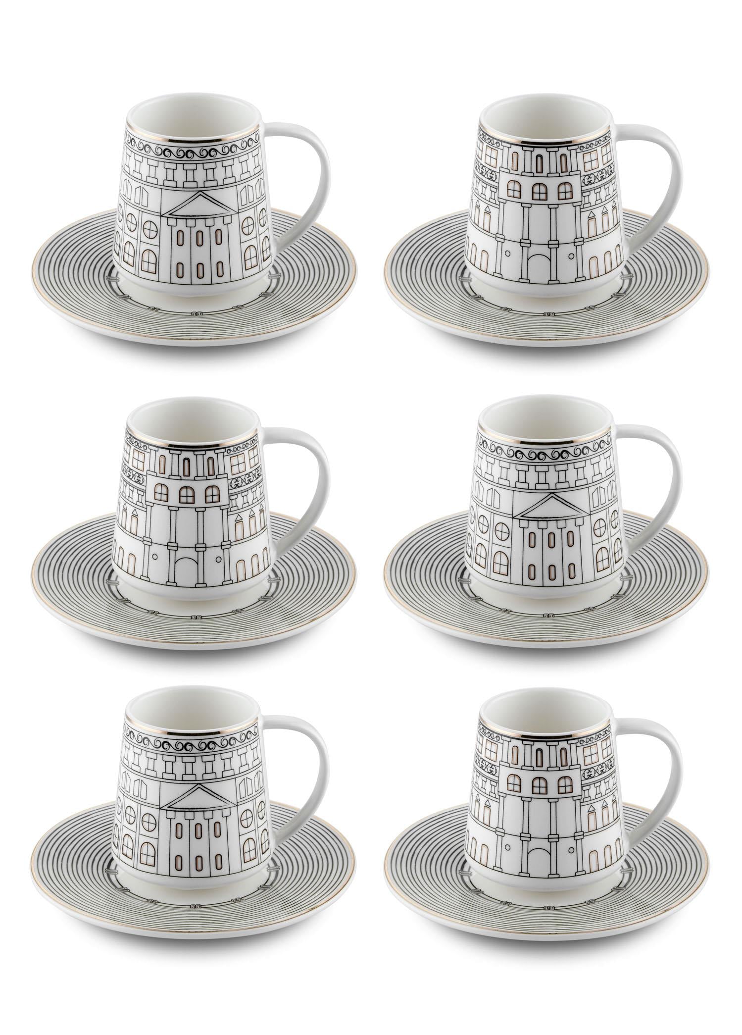 Citta Turkish Coffee Cup Set for 6 People