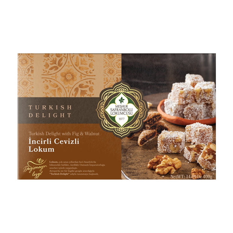 Coconut Fig and Walnut Turkish Delight – A Nutty & Fruity Turkish Confection - 400g (14.11 oz) - Exporgin - Global Shopping Site