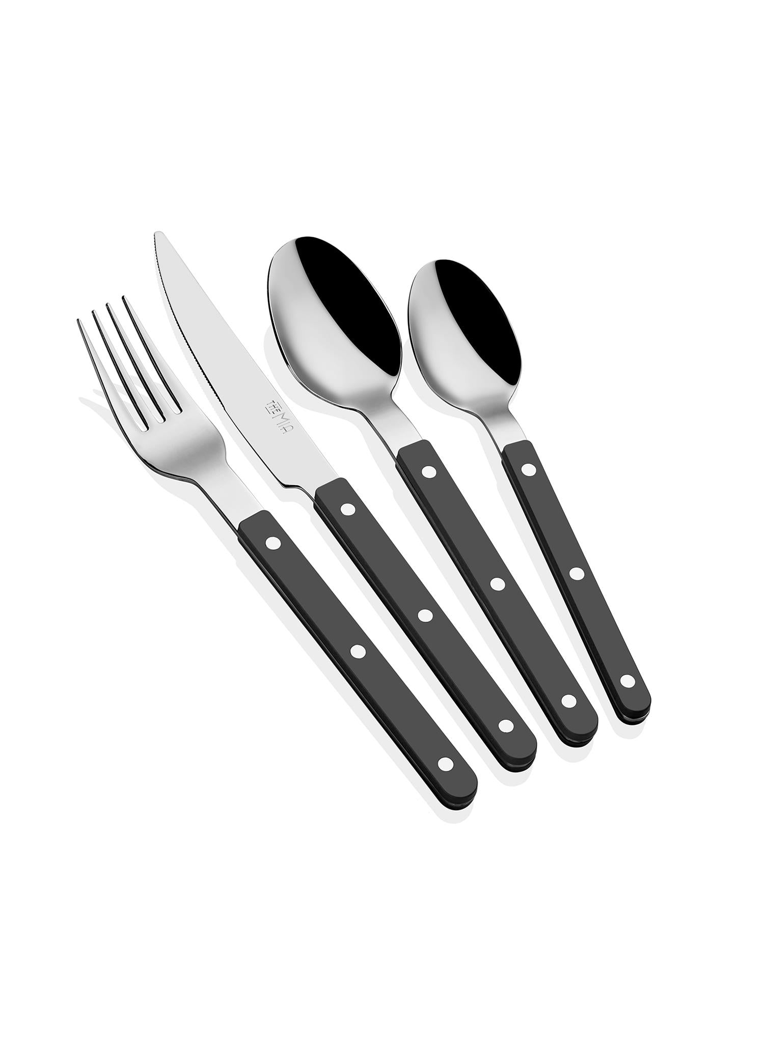 Comida Cutlery Set Black 24 Pieces