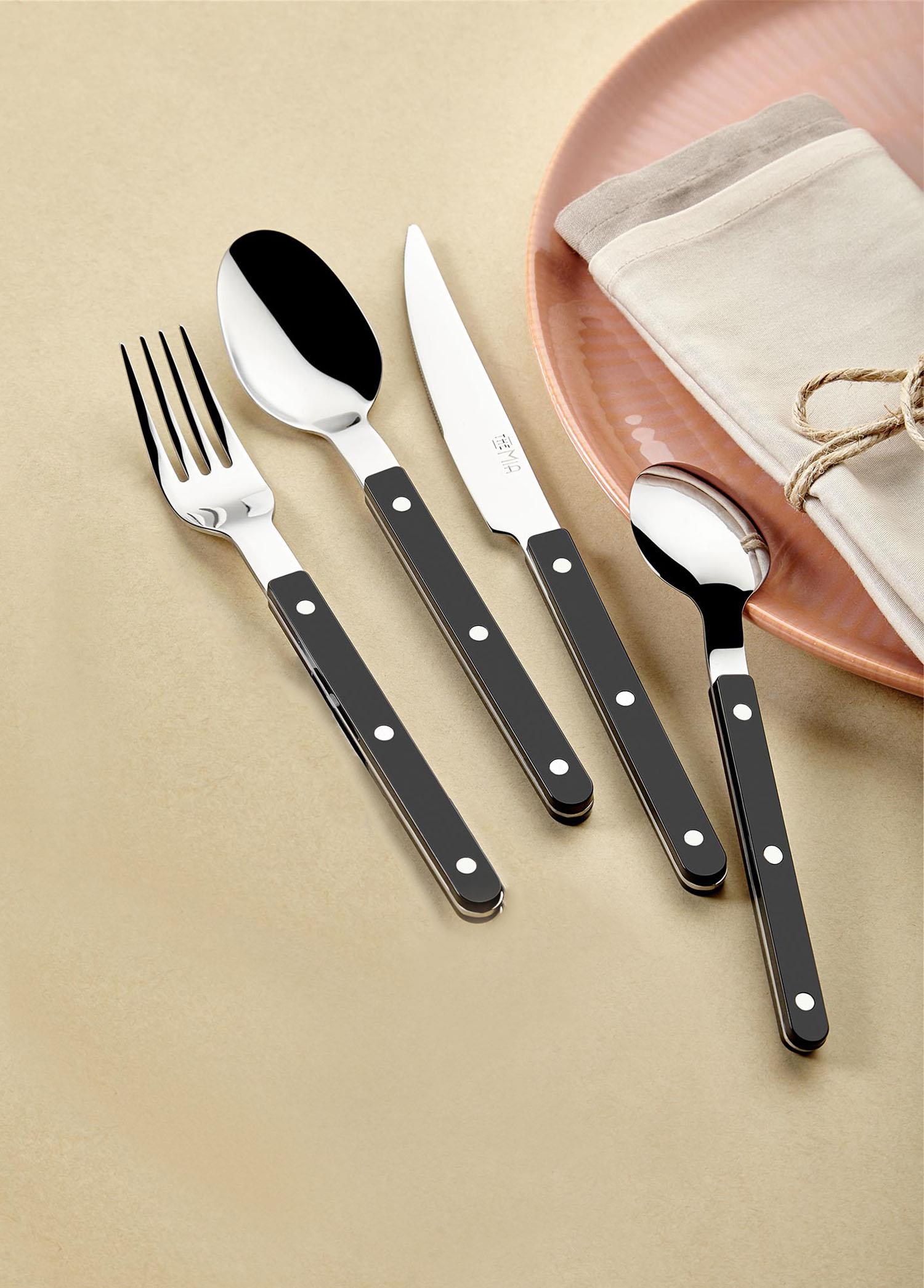 Comida Cutlery Set Black 24 Pieces