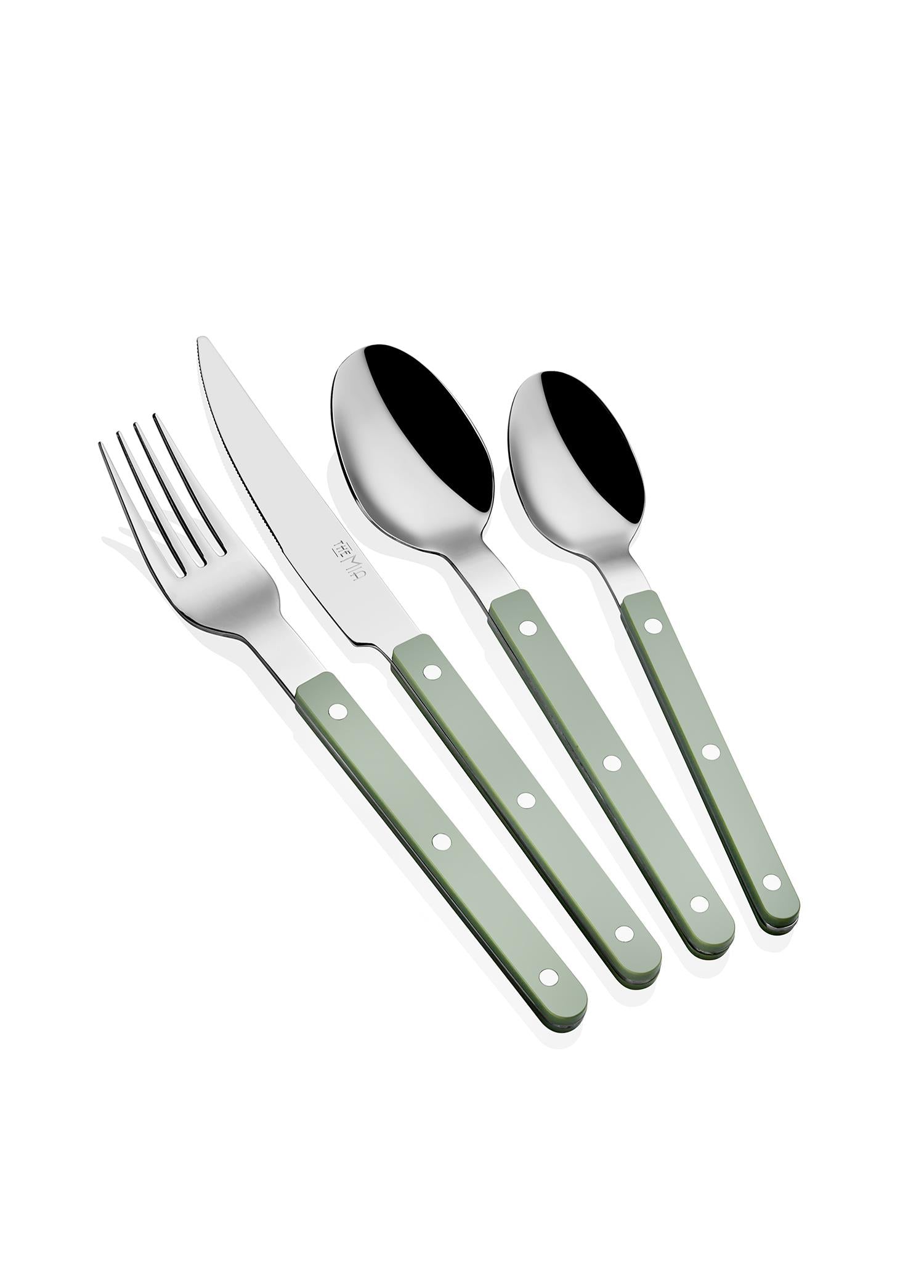 Comida Cutlery Set Green 24 Pieces