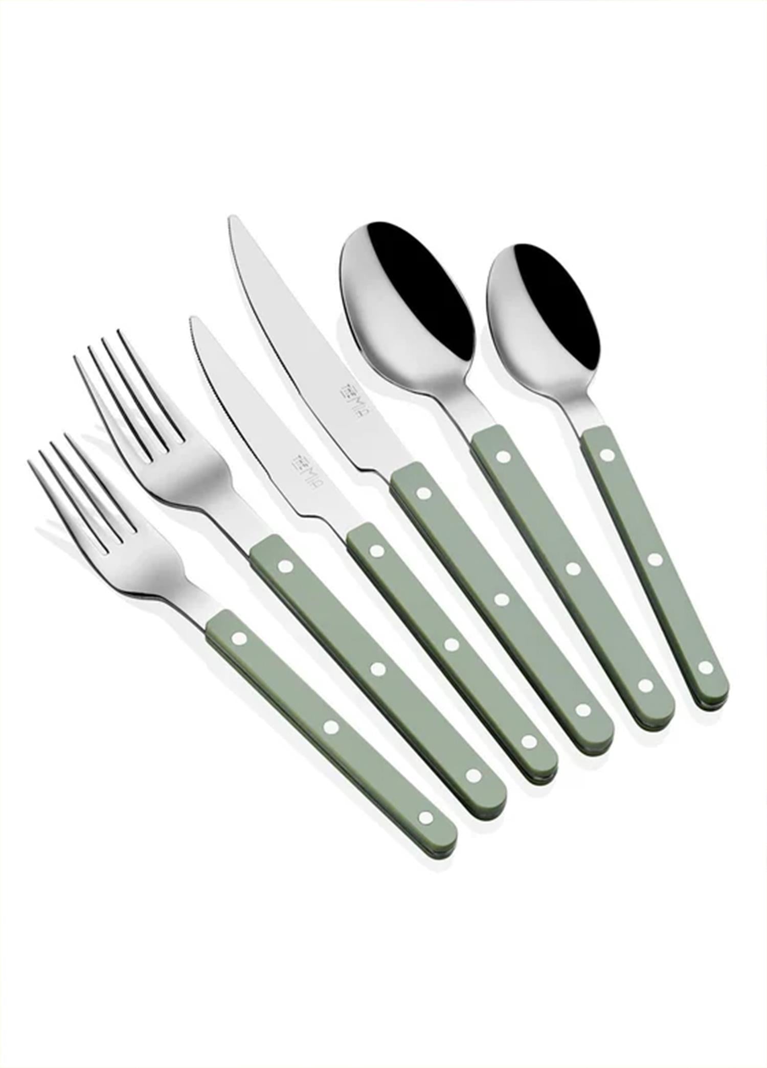 Comida Cutlery Set Green 36 Pieces