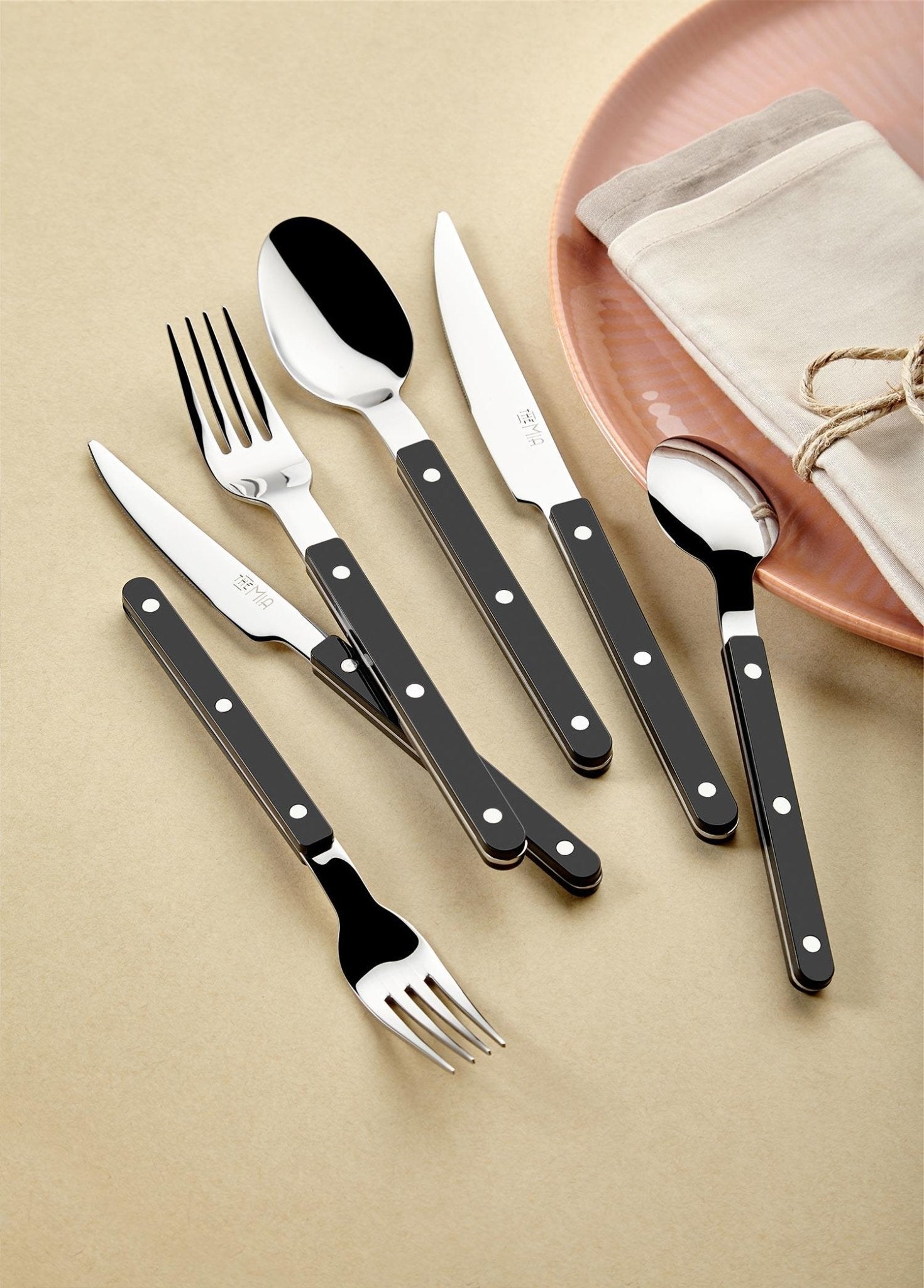 Comida Cutlery Set Black 36 Pieces - Exporgin - Global Shopping Site