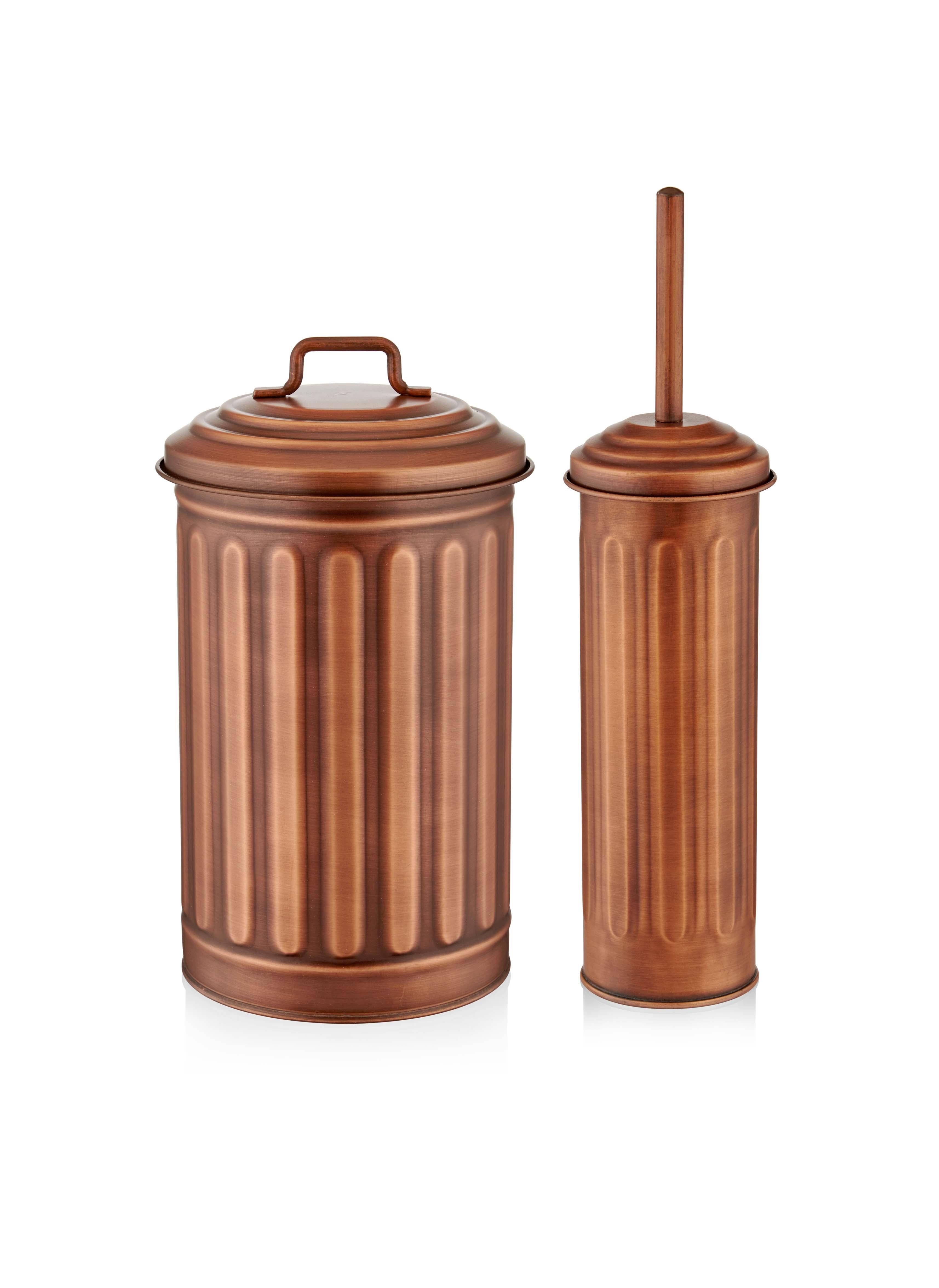 Waste Bin & Toilet Brush Set Copper GLV0646