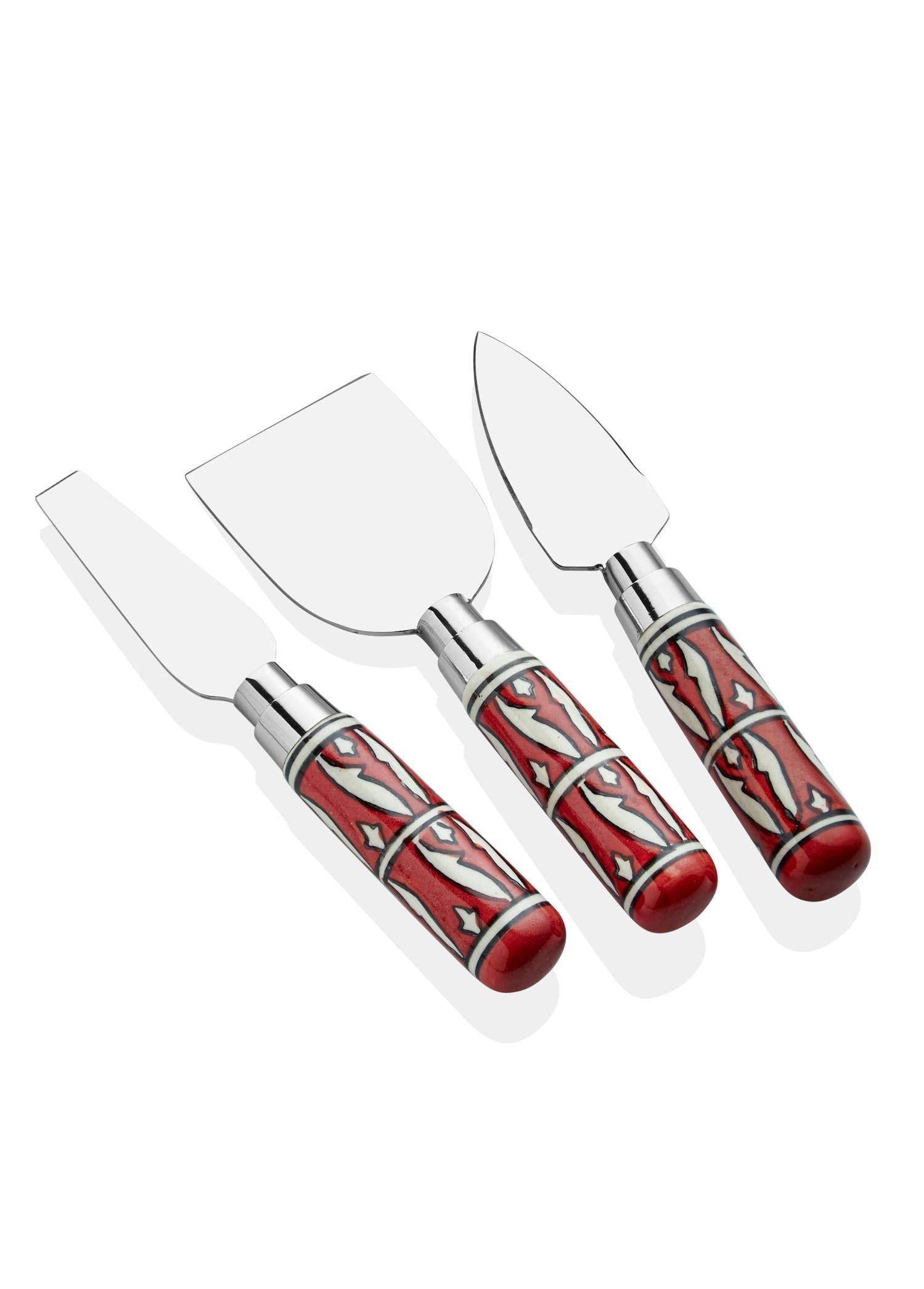 Corallo Cheese Serving Set Red 3 Pieces