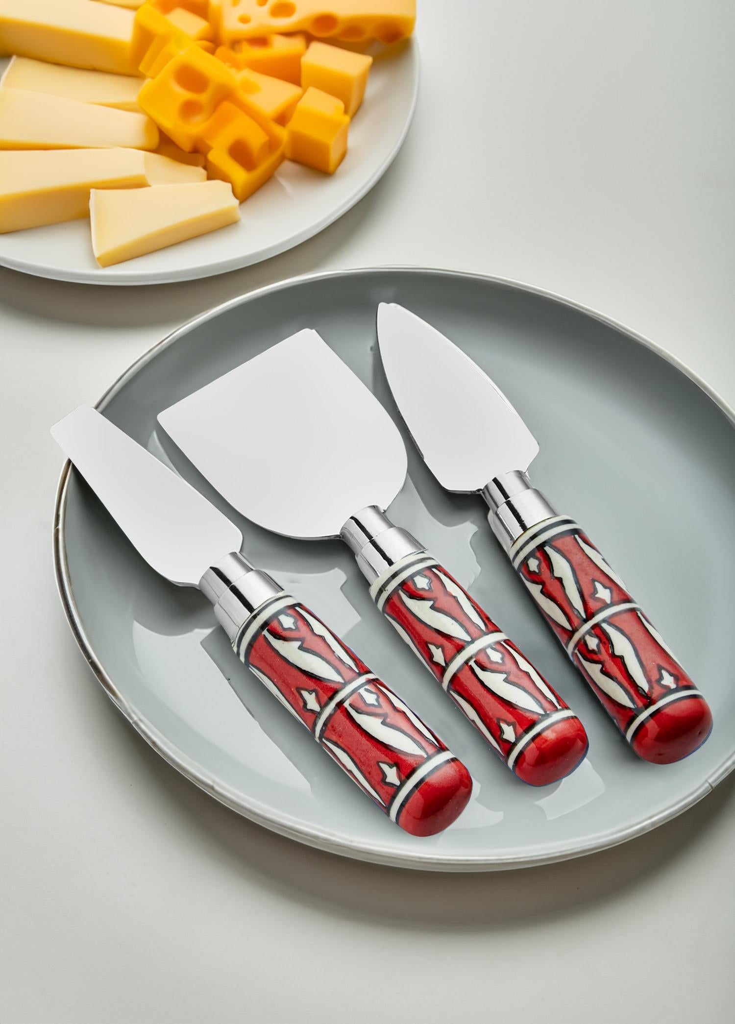 Corallo Cheese Serving Set Red 3 Pieces