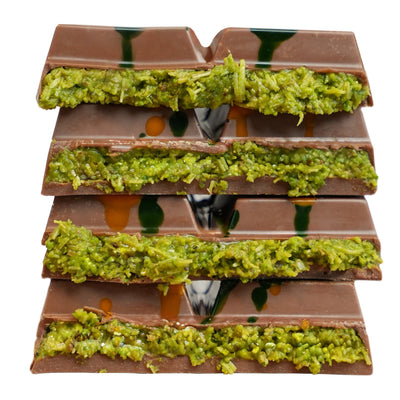 Çotanak Dubai Chocolate Bar - Milk Chocolate Filled with Pistachio Cream and Roasted Kadaif 180g (6.3 oz) - Exporgin - Global Shopping Site