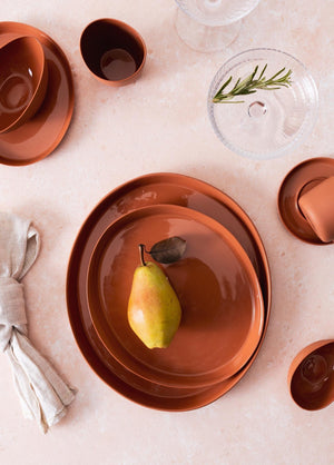 Cotta Limoges Serving Plate Terracotta 27 cm - Exporgin - Global Shopping Site