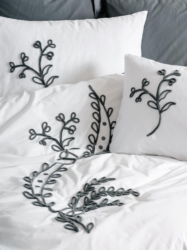 Coton Brod Brode Ranforce Double Duvet Cover Ivy Gray