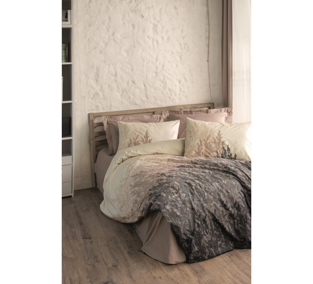 Boîte en coton Double ensemble de literie double Lindon Beige