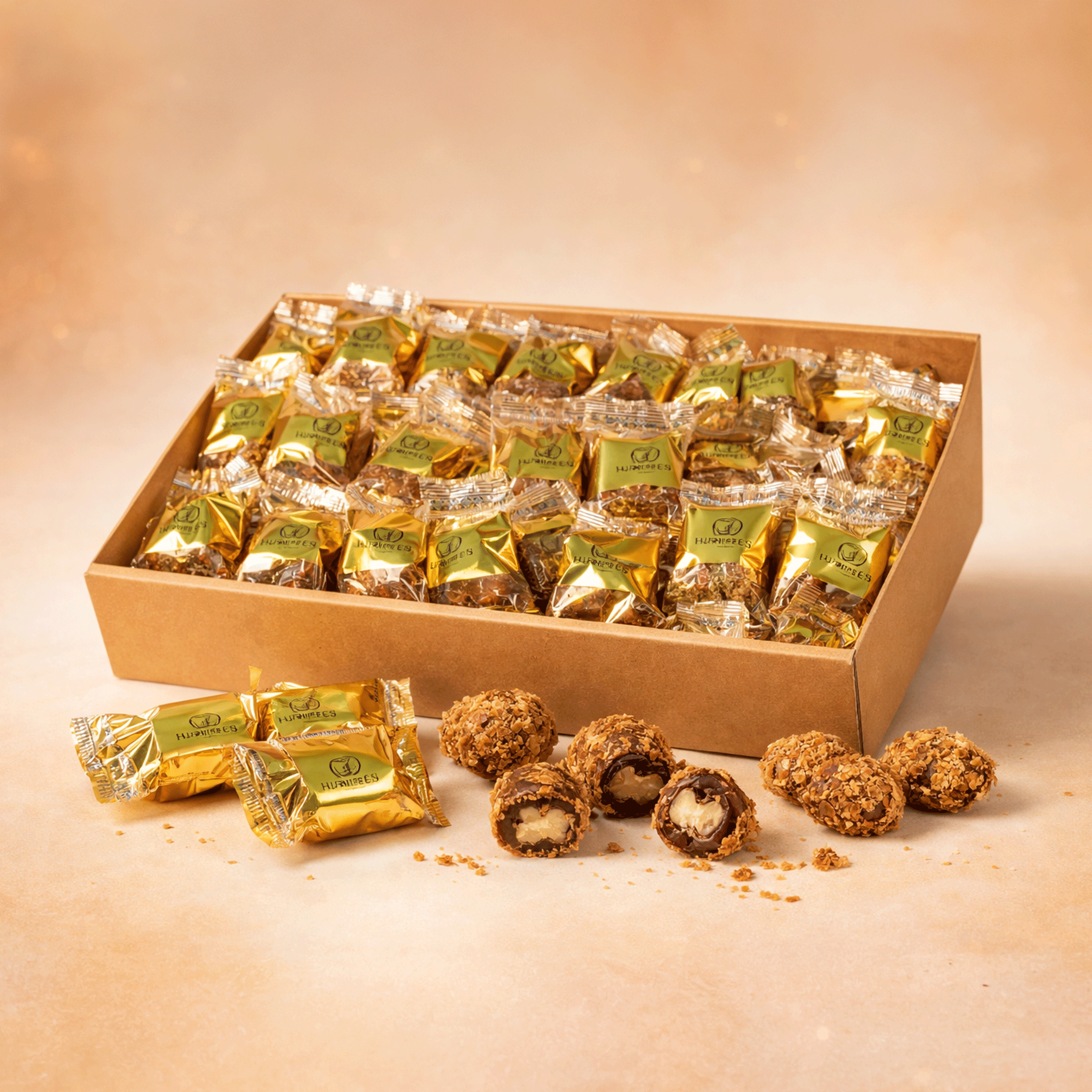 Crispy Chocolate Covered Dates with Almonds 500g (17.64 oz) - Exporgin | Türkiye Comes to You