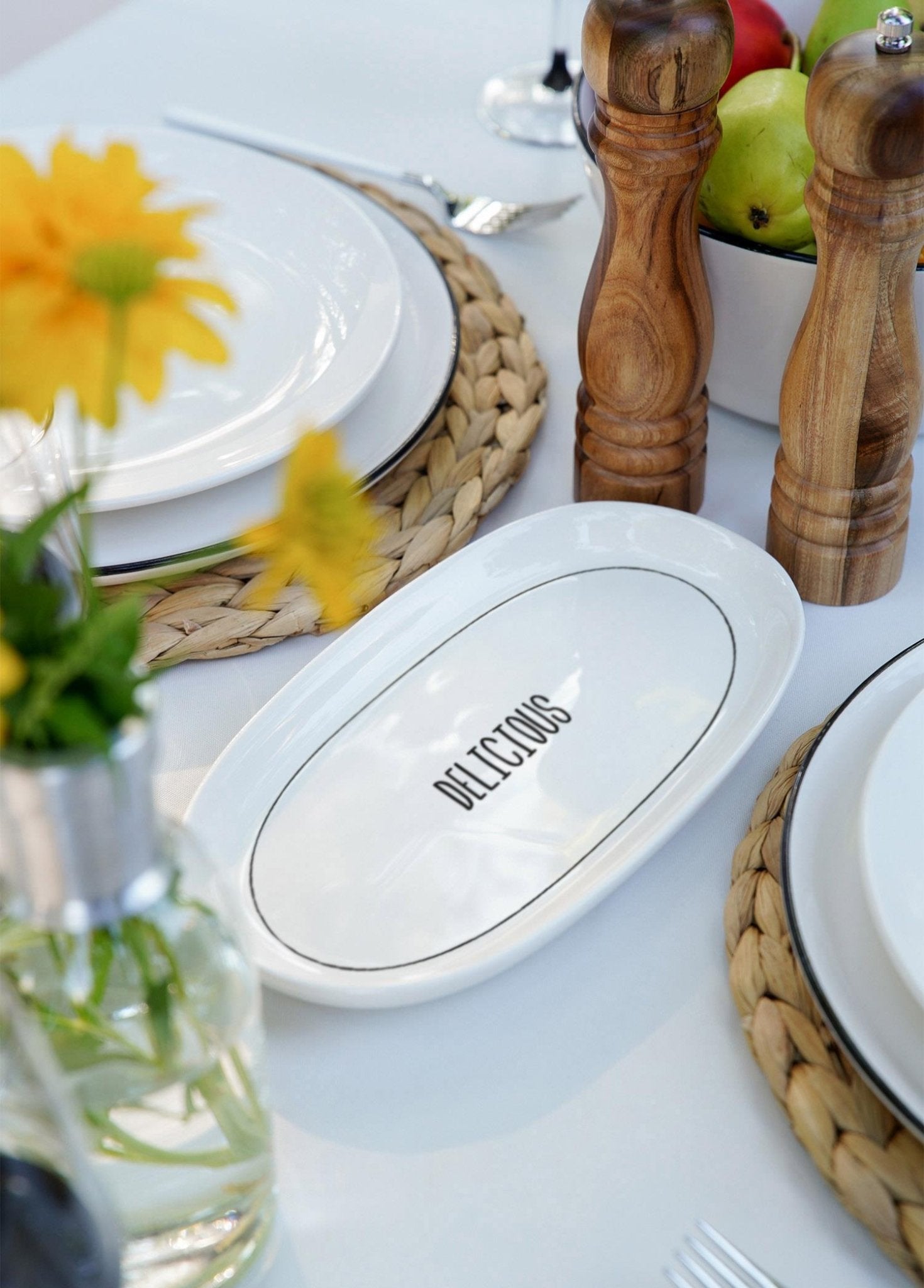 Daily Tunes Oval Serving Set of 2 26cm - Exporgin | Türkiye Comes to You