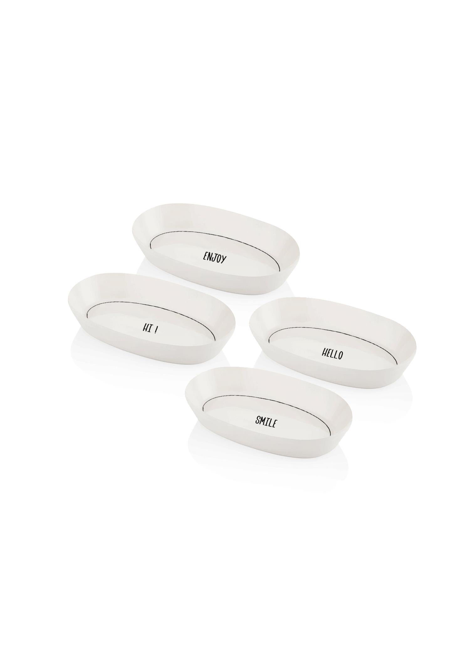 Daily Tunes Oval Serving Set of 4 17cm