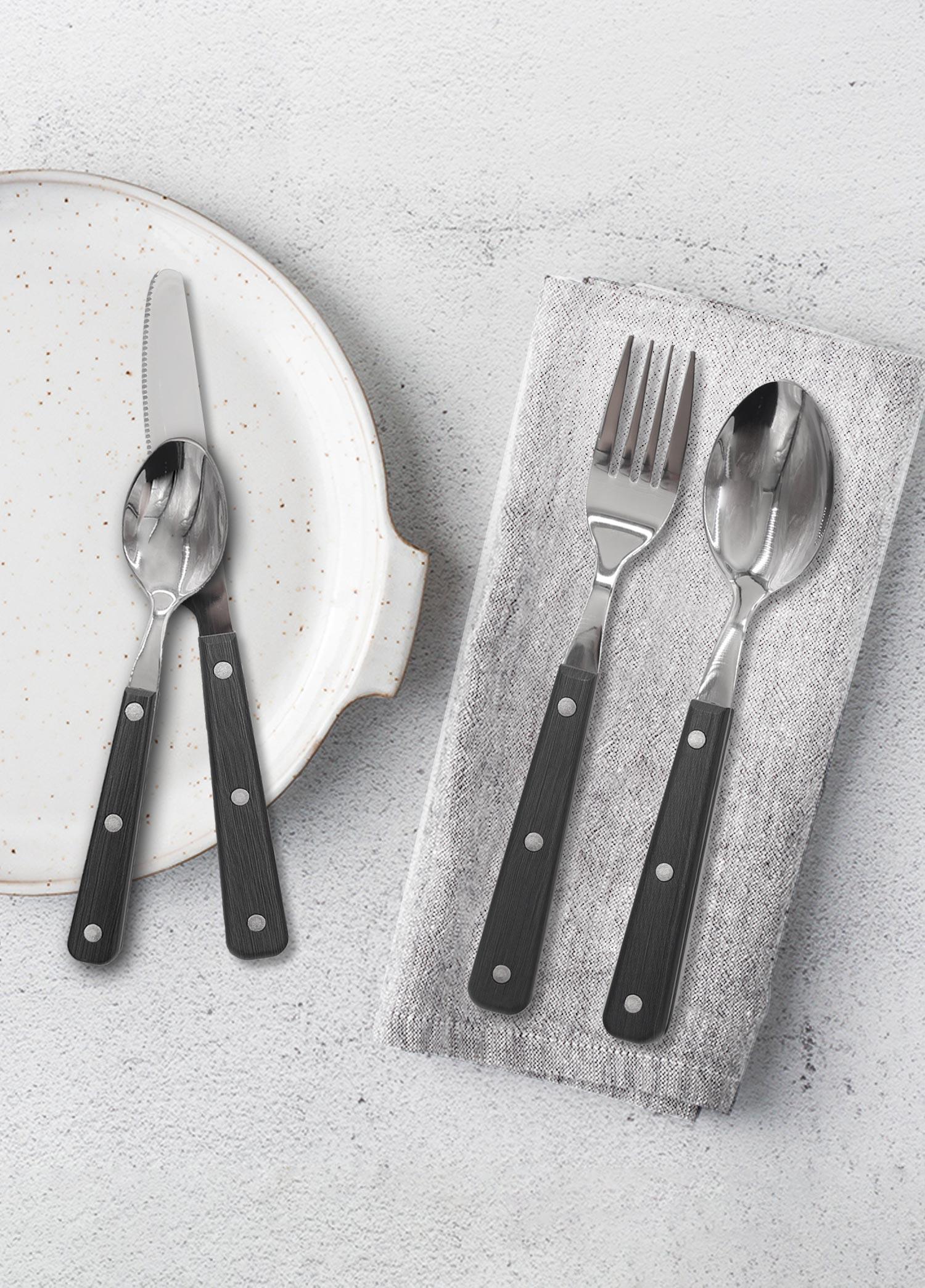 Dark Cutlery Set 24 Pieces