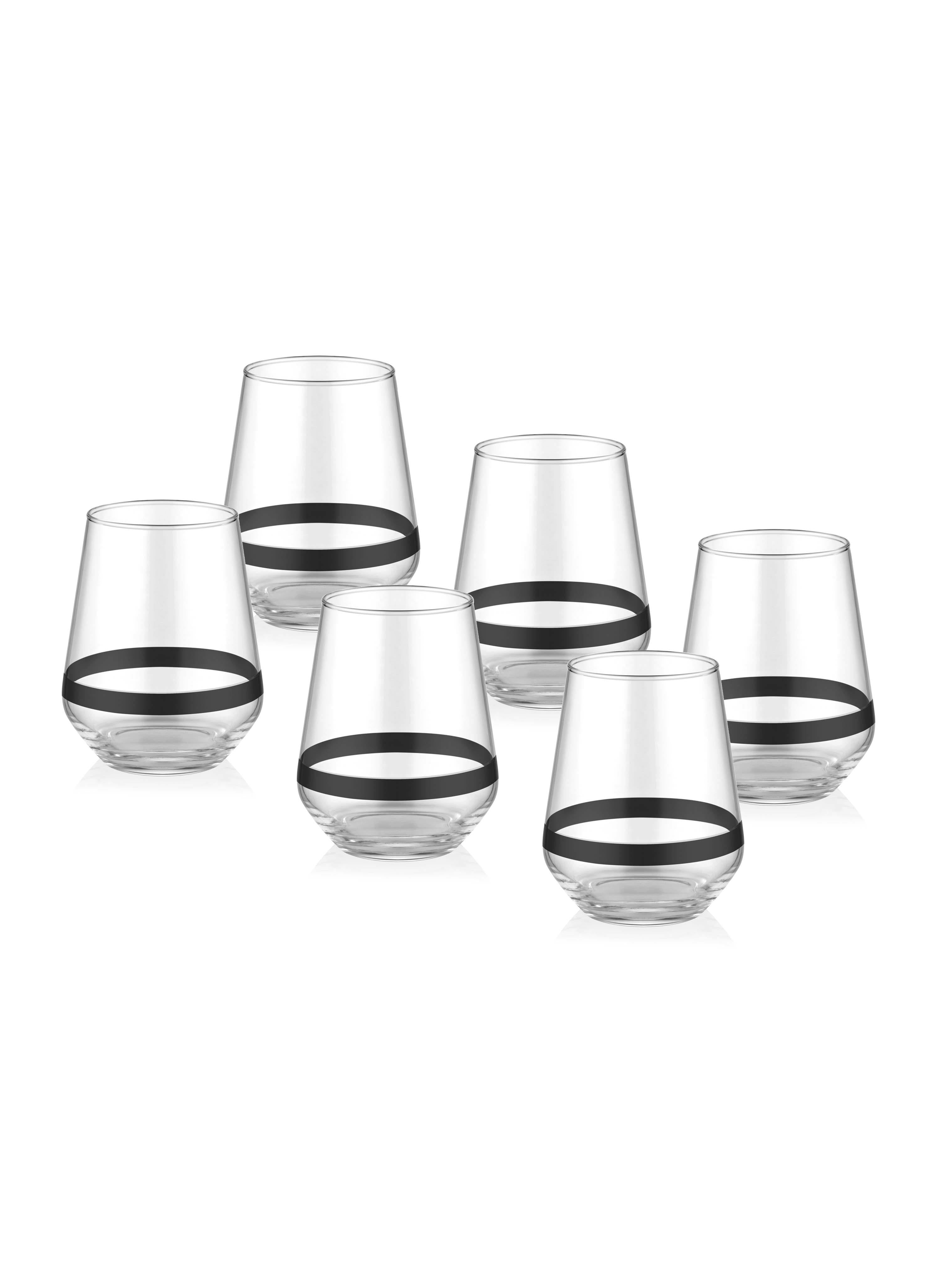 Dark Water Glass Short Set of 6