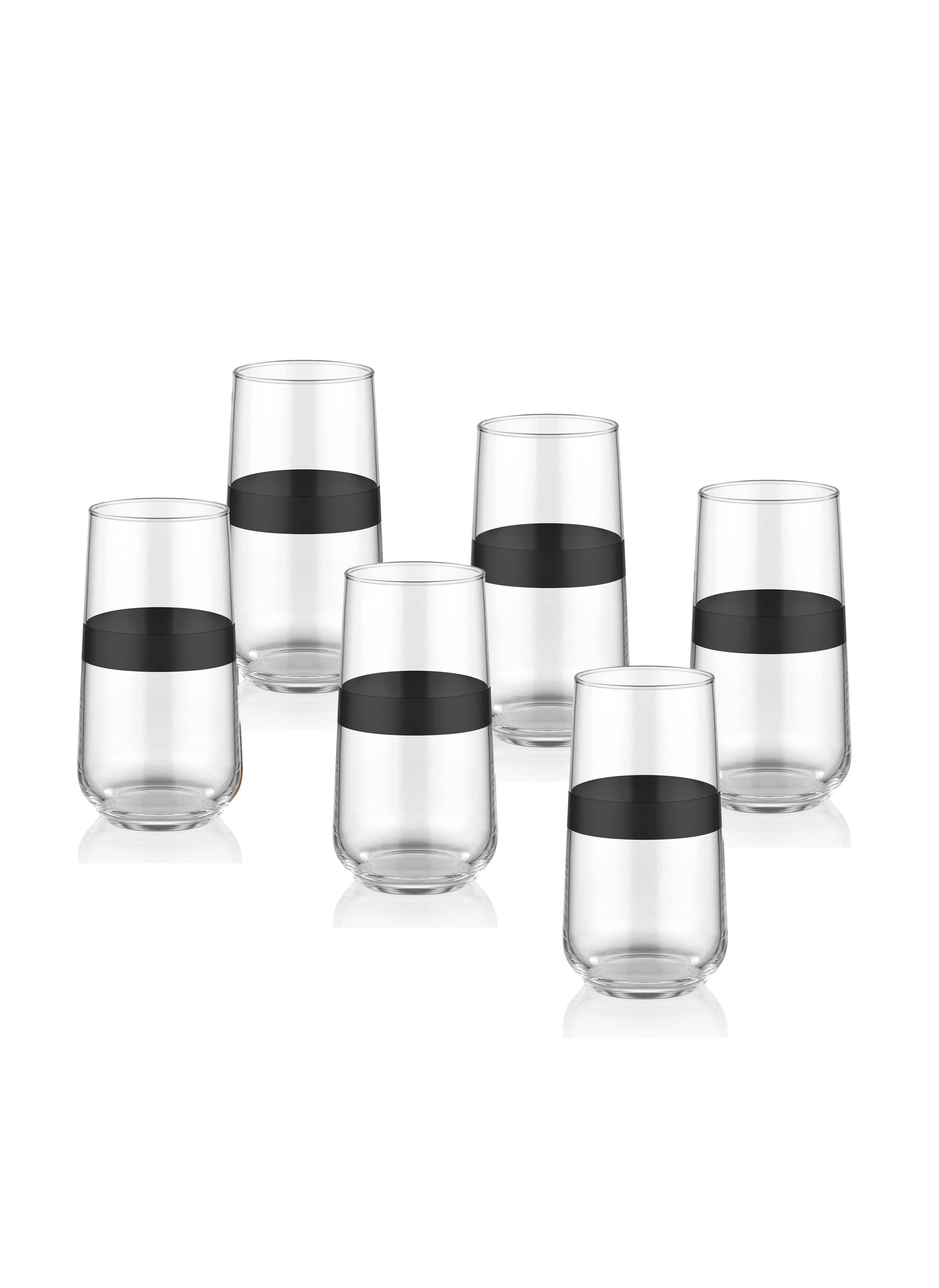 Dark Water Glass Tall Set of 6