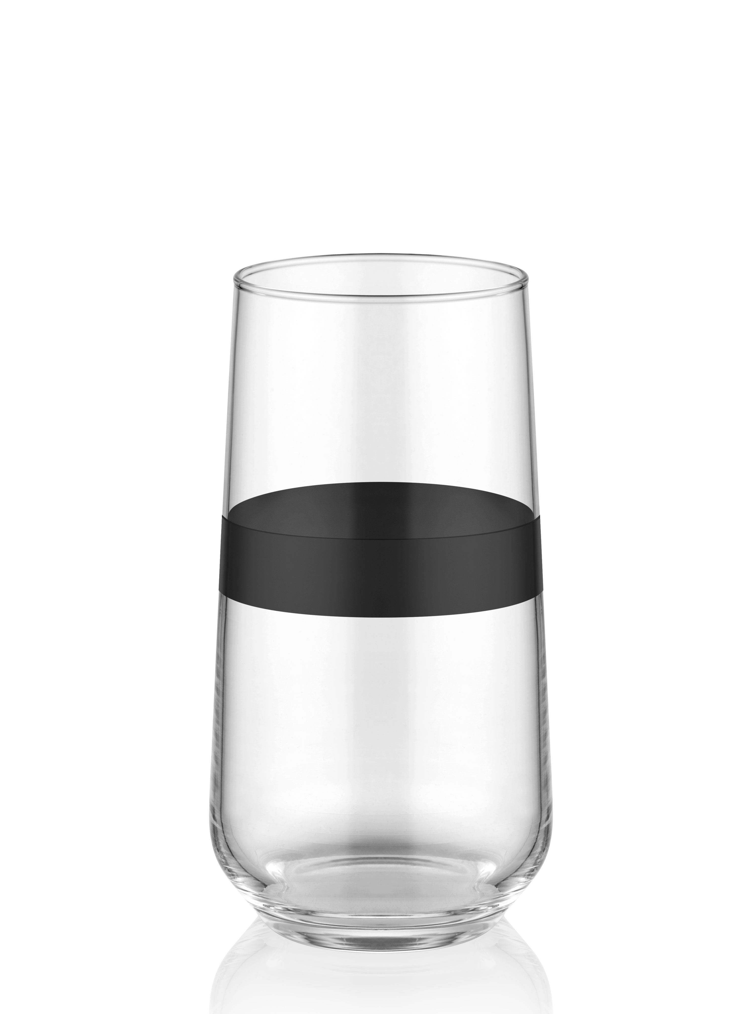 Dark Water Glass Tall Set of 6