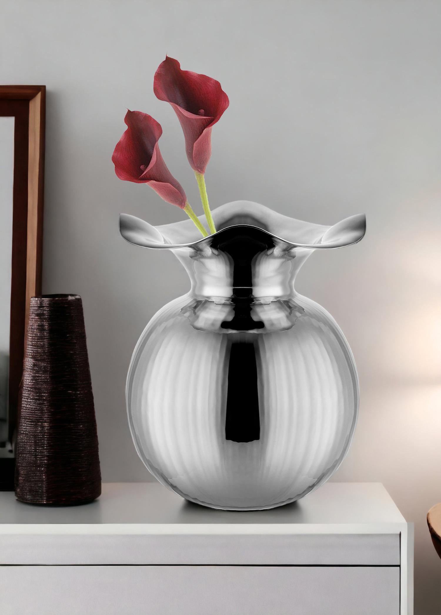 Decorative Vase Silver 30x30x34 cm