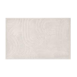 Diamond Circle Natural Cotton Bath Mat 50x80 cm - Ecru