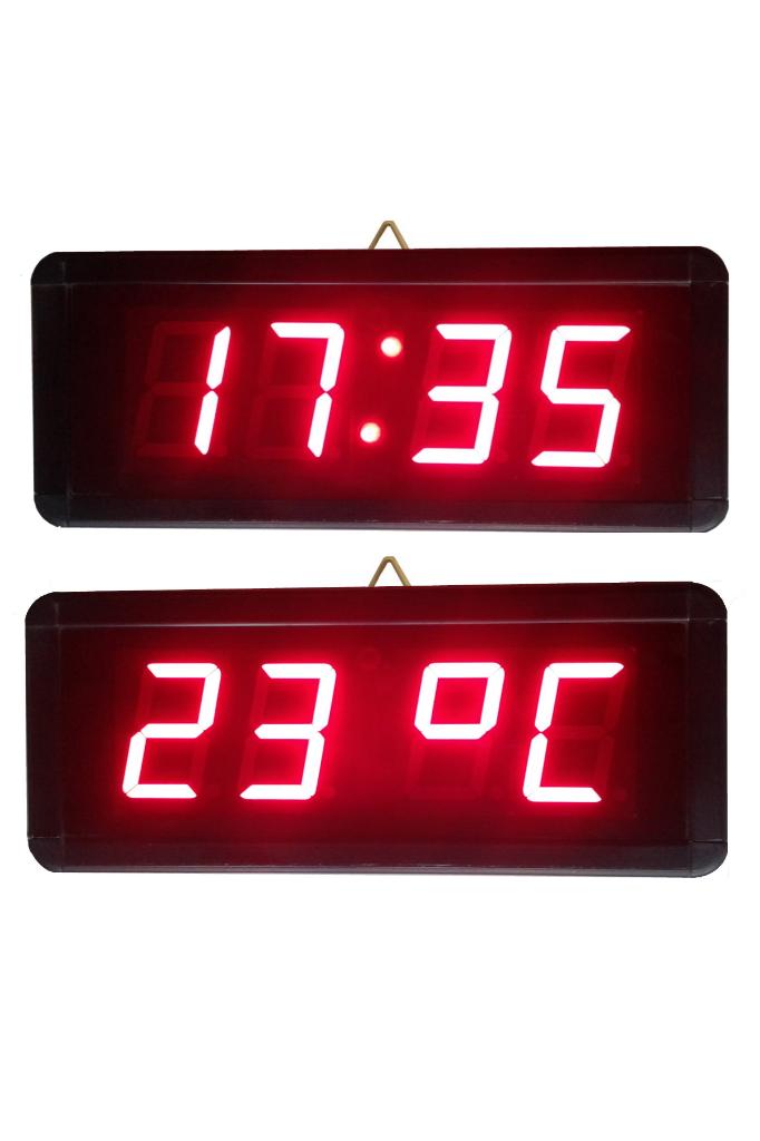 Digital Wall Clock and Degree (Thermometer) (Case Dimension: 12x30 cm - Red)