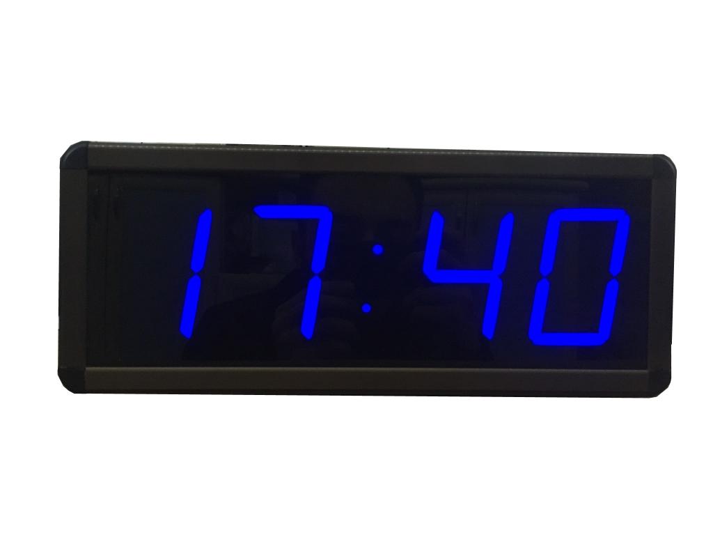 Reloj y grado digital de pared (termómetro) (dimensión de caja: 15x37 cm - azul)