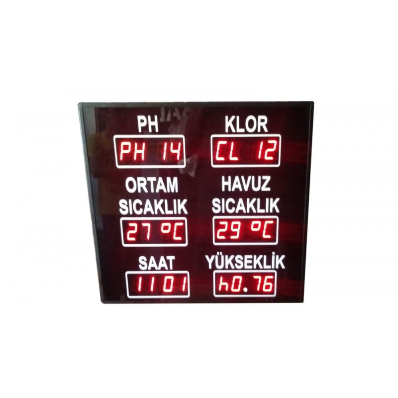 Digital Pool Temperature Chlorine PH Sign (Case: 70x65 cm)