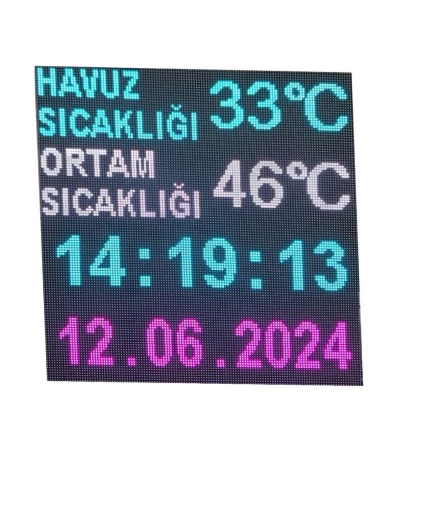 Digital Pool Temperature Clock Date Sign (Case Dimension: 70x70 cm)