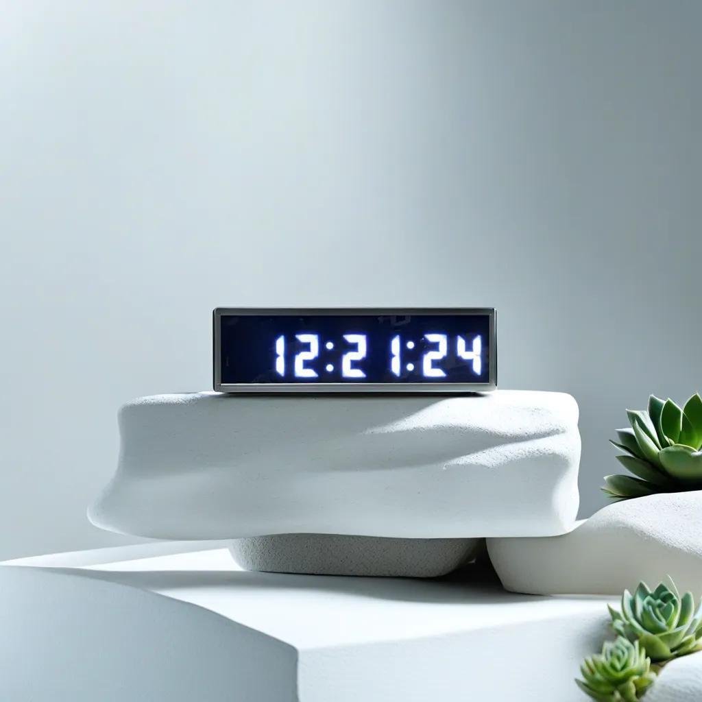 Digital LED Wall and Table Clock Temperature and Humidity - White (Case Dimensions: 16x40 cm)